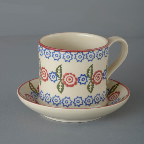 Victorian Floral Snack Saucer & Mug - Large