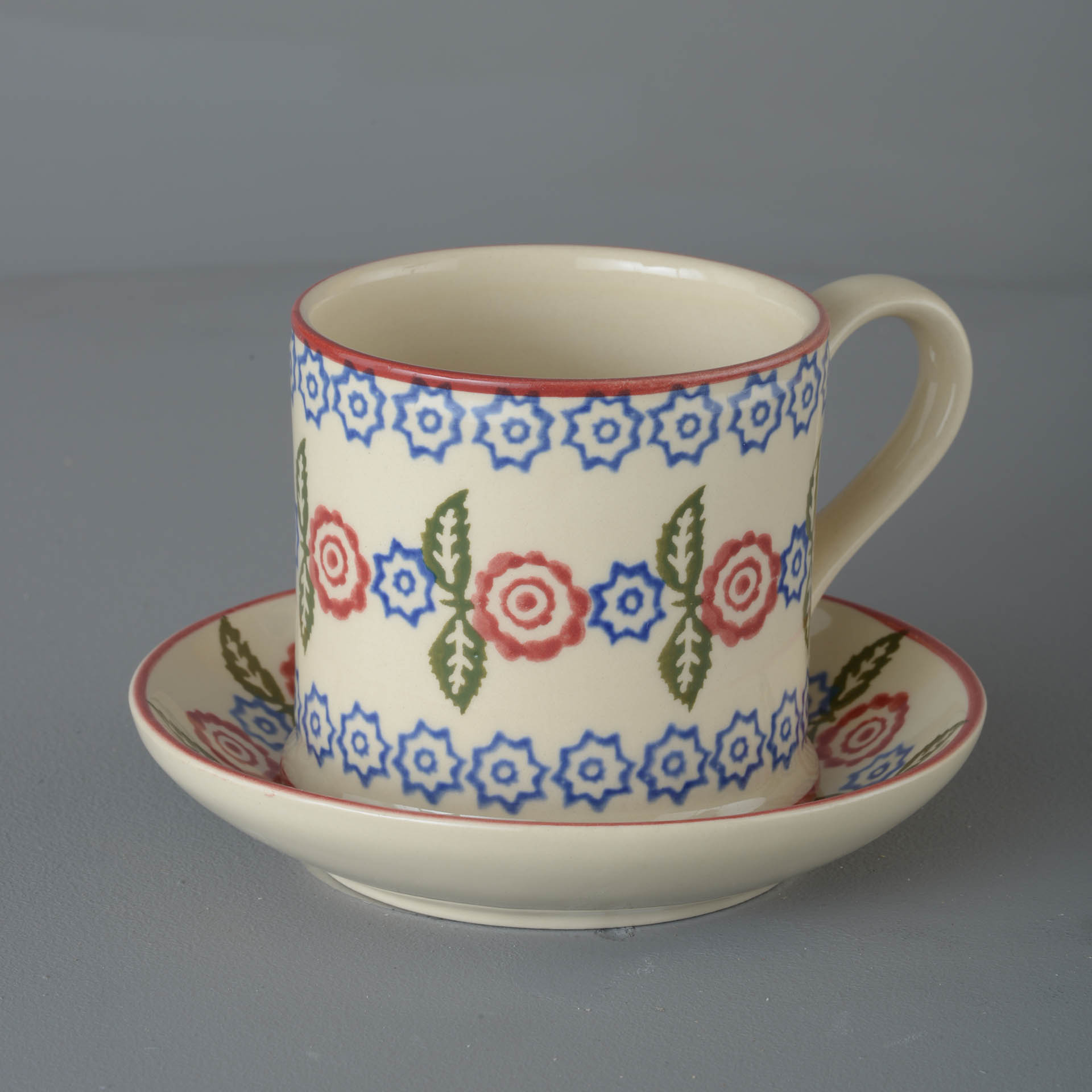 Victorian Floral Snack Saucer & Mug - Large