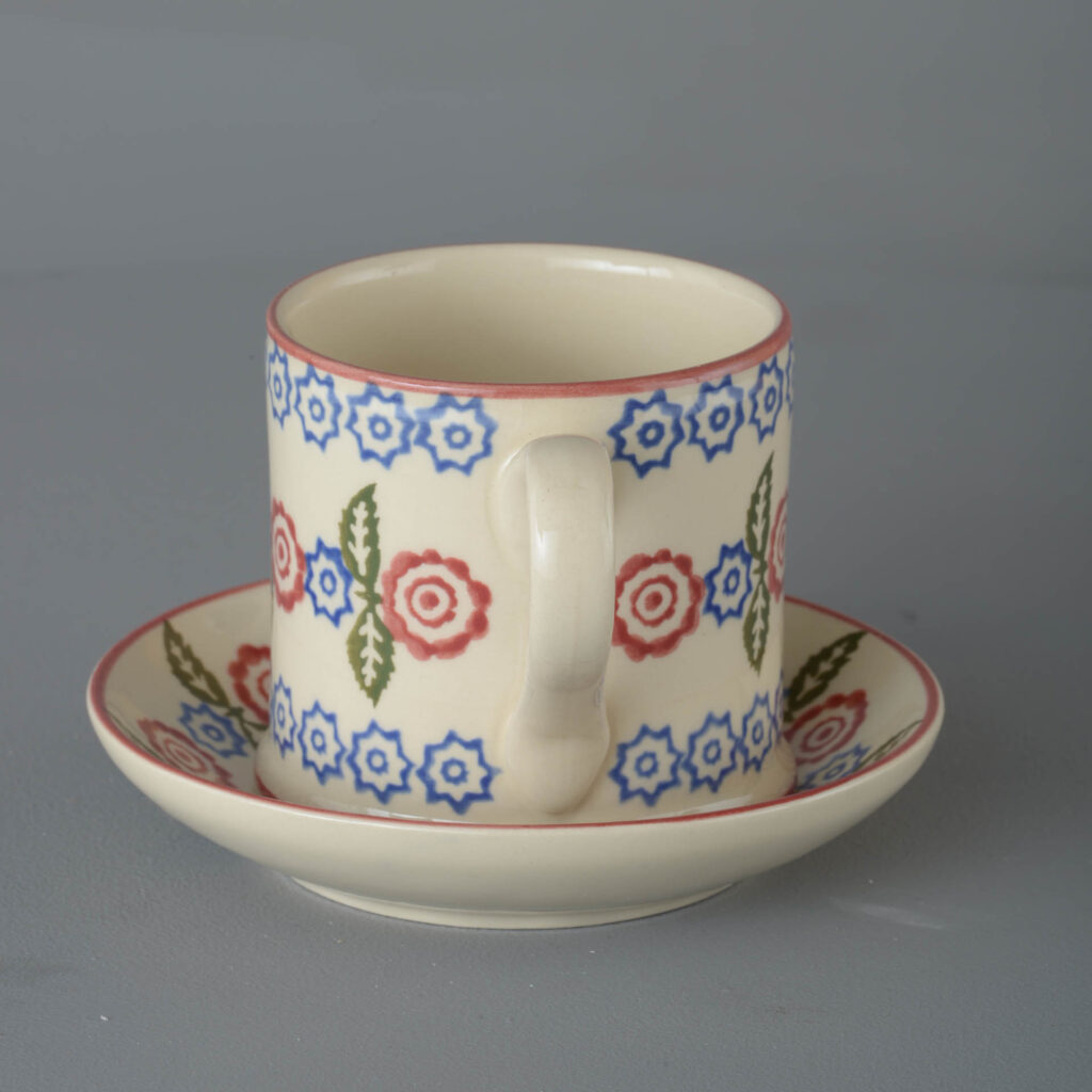 Victorian Floral Snack Saucer & Mug - Large