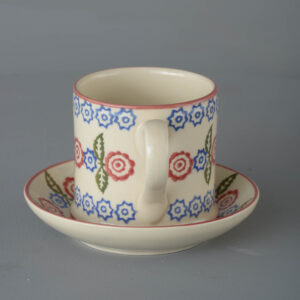 Victorian Floral Snack Saucer & Mug - Large