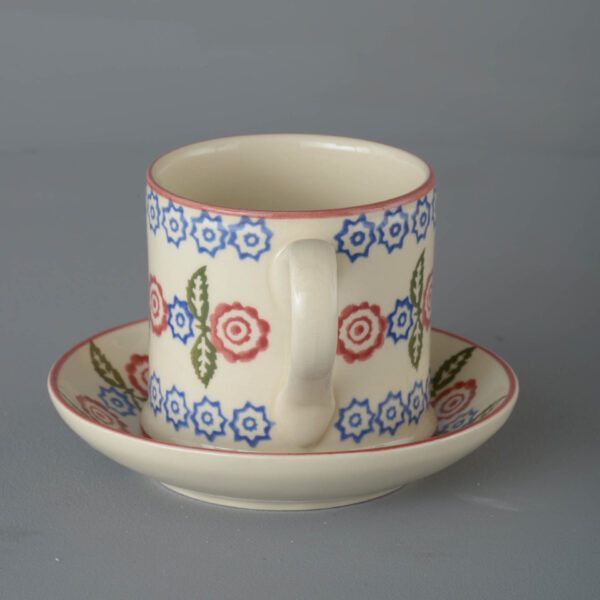 Victorian Floral Snack Saucer & Mug - Large