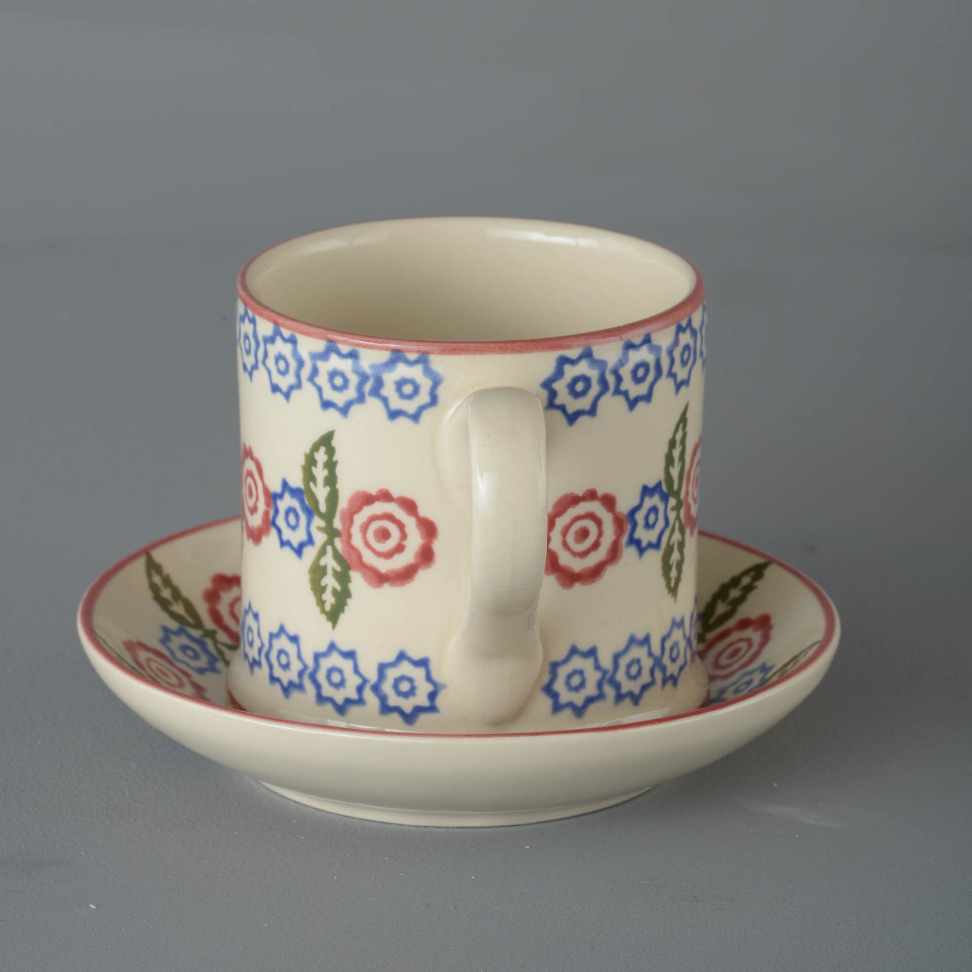 Victorian Floral Snack Saucer & Mug - Large