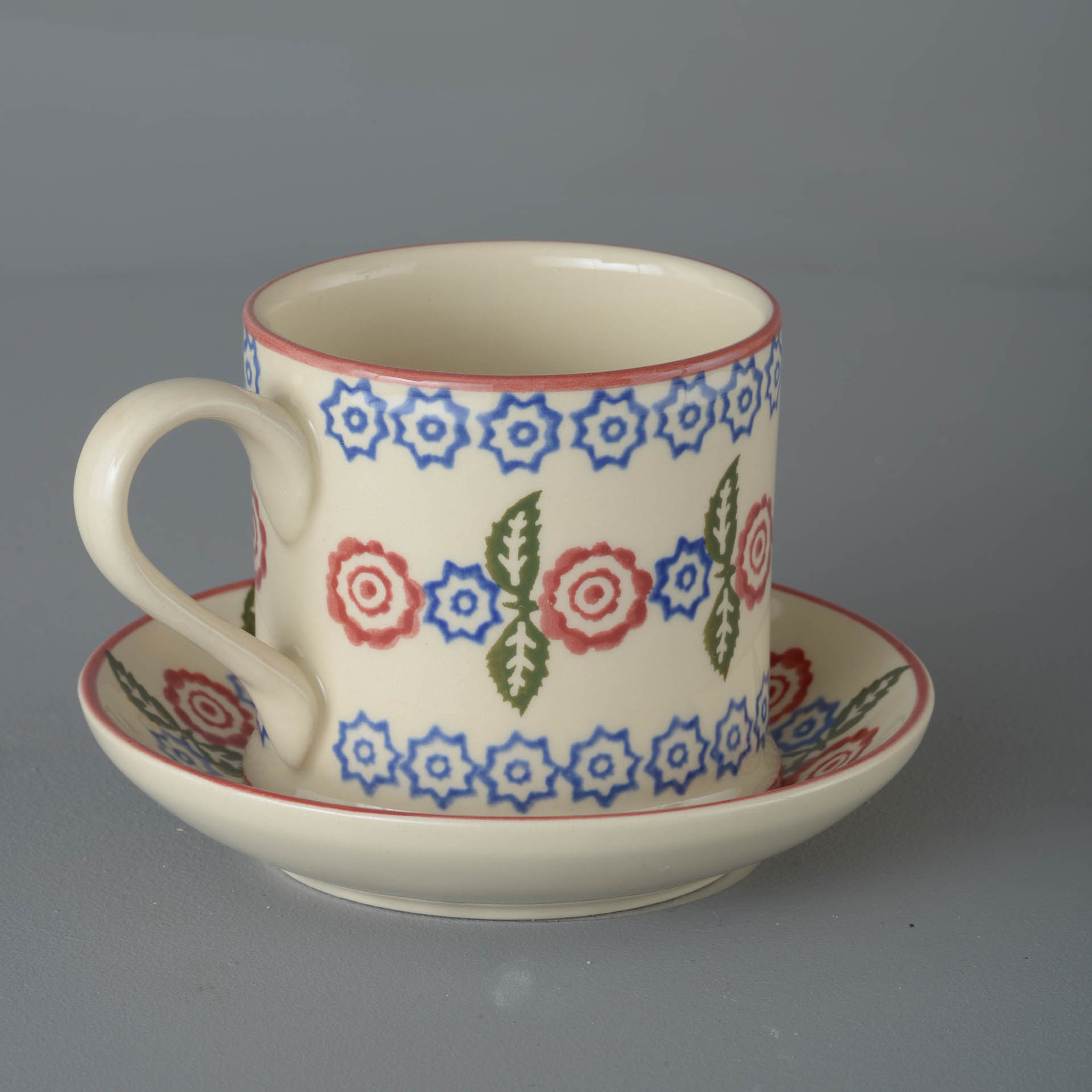 Victorian Floral Snack Saucer & Mug - Large