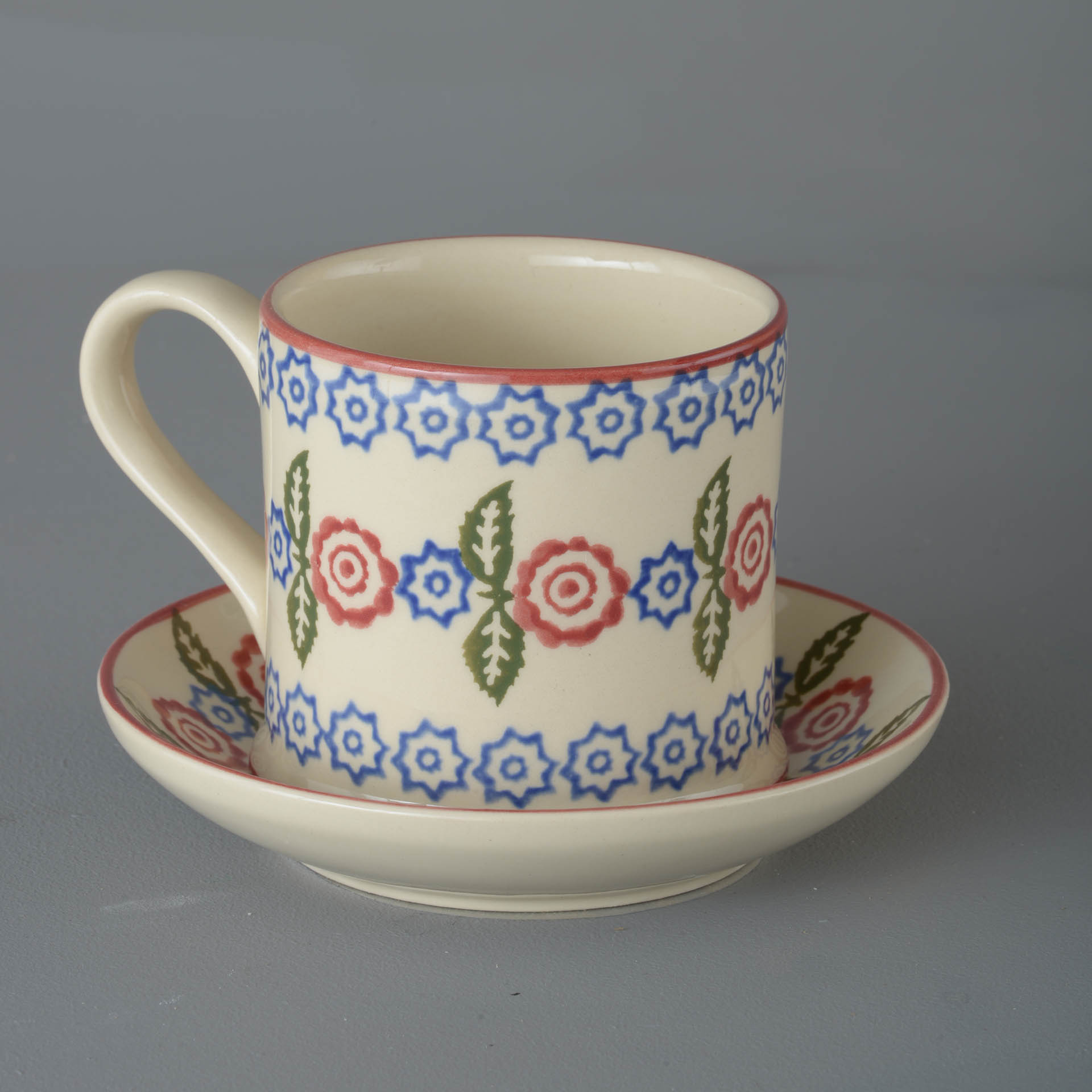Victorian Floral Snack Saucer & Mug - Large