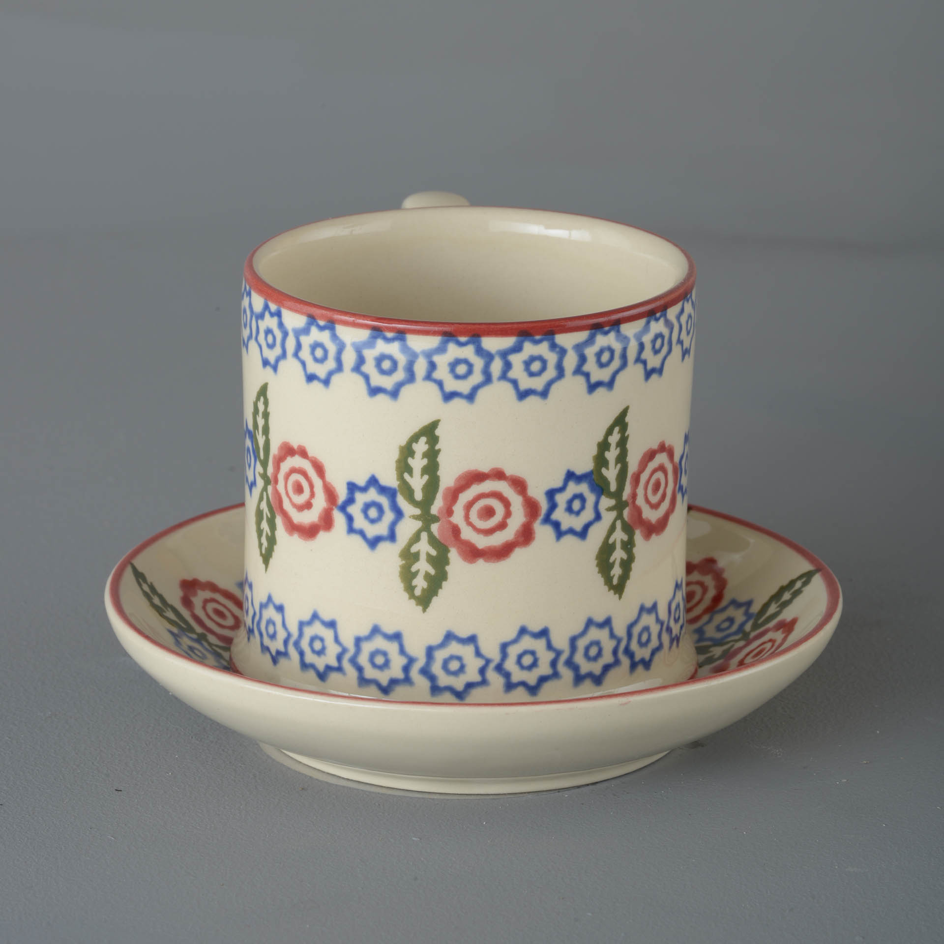 Victorian Floral Snack Saucer & Mug - Large