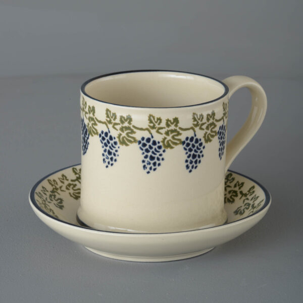 Grapes And Vine Snack Saucer & Mug - Large