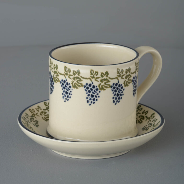 Grapes And Vine Snack Saucer & Mug – Large