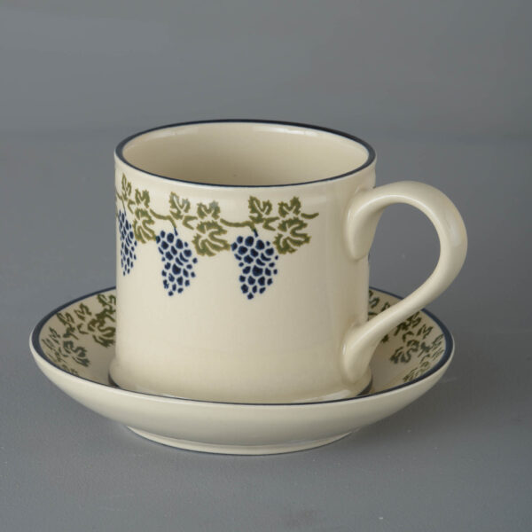 Grapes And Vine Snack Saucer & Mug - Large