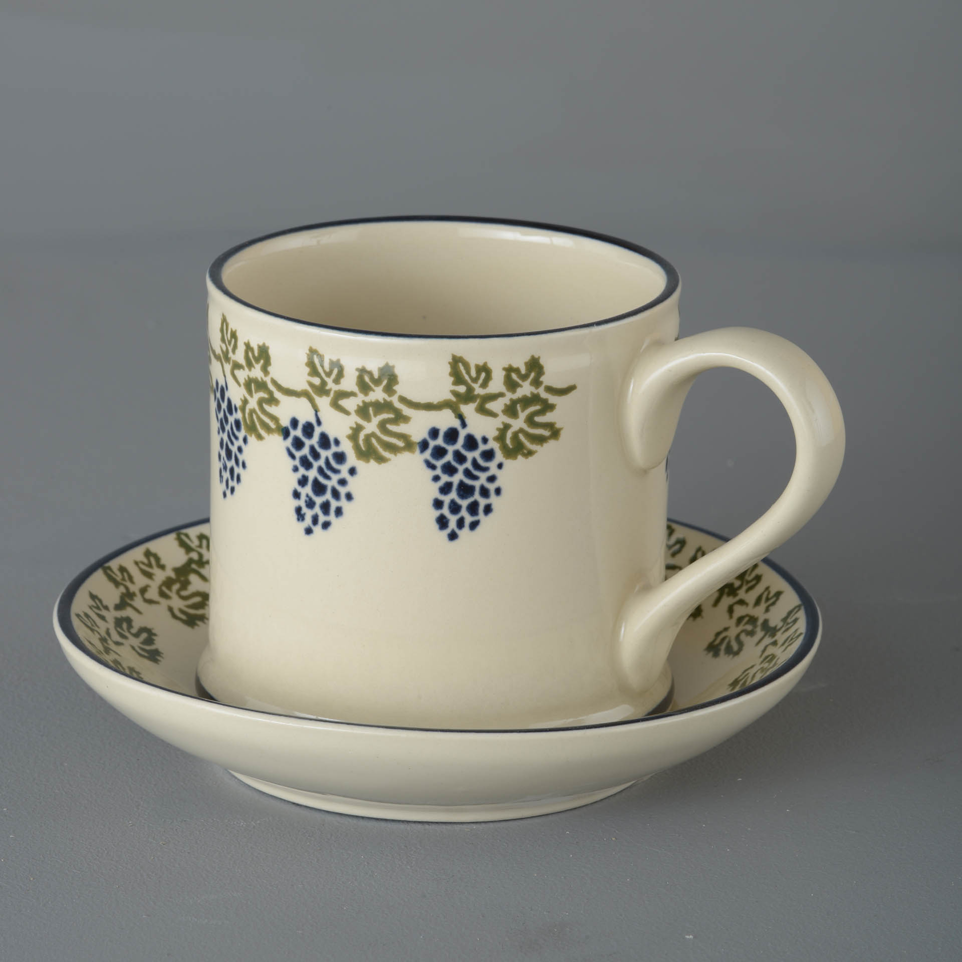 Grapes And Vine Snack Saucer & Mug - Large