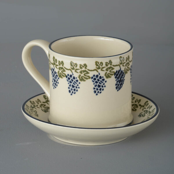 Grapes And Vine Snack Saucer & Mug - Large
