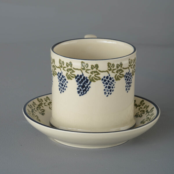 Grapes And Vine Snack Saucer & Mug - Large