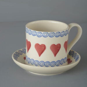 Heart Snack Saucer & Mug - Large