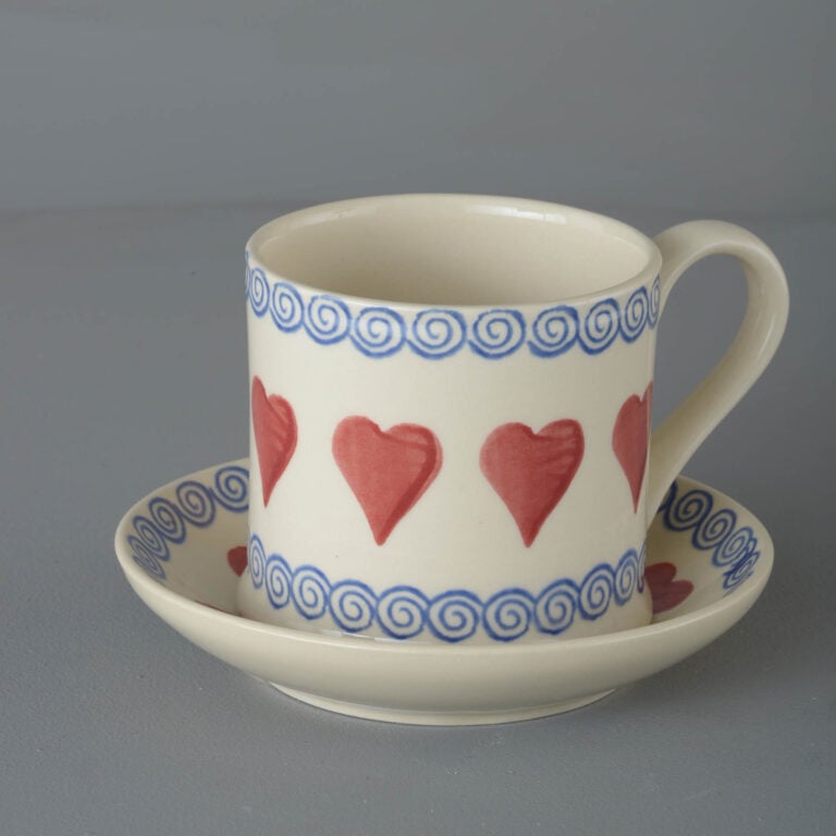 Heart Snack Saucer & Mug – Large