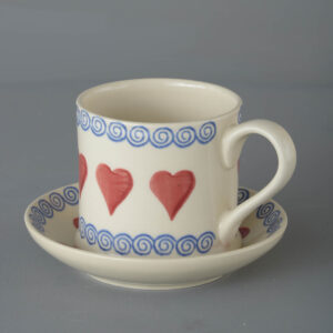 Heart Snack Saucer & Mug - Large