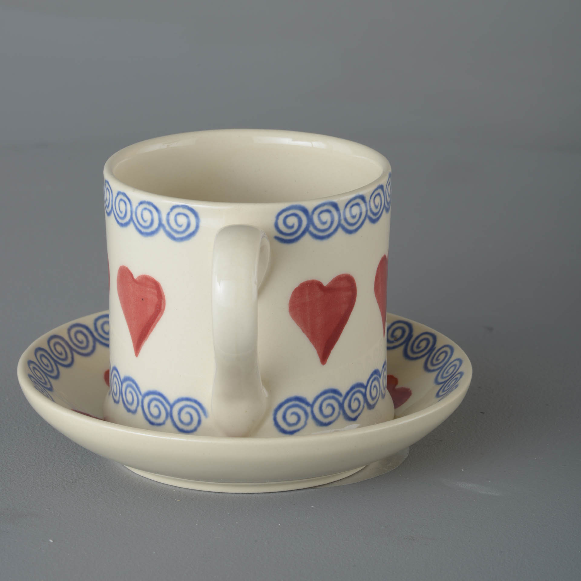 Heart Snack Saucer & Mug - Large
