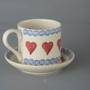 Heart Snack Saucer & Mug - Large