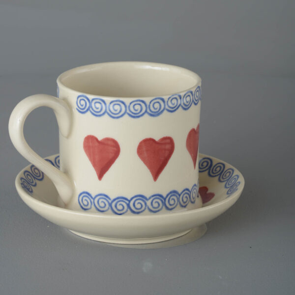 Heart Snack Saucer & Mug - Large