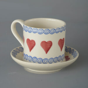 Heart Snack Saucer & Mug - Large