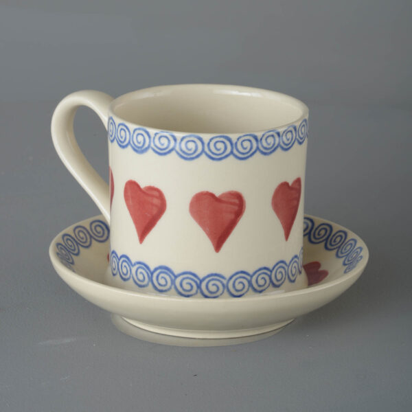Heart Snack Saucer & Mug - Large