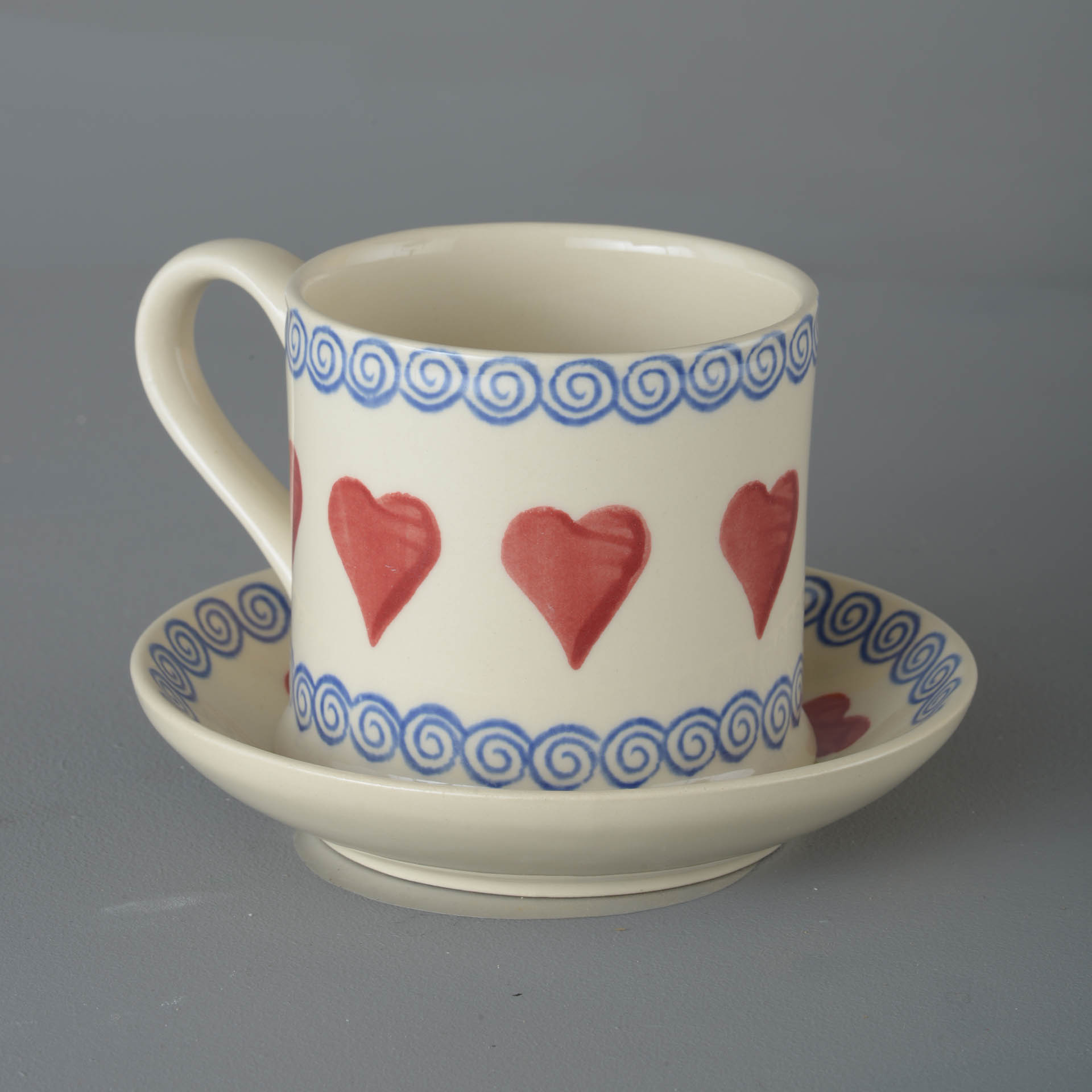 Heart Snack Saucer & Mug - Large