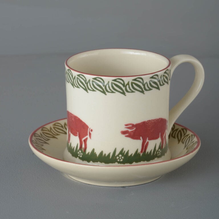 Pink Pig Snack Saucer & Mug – Large