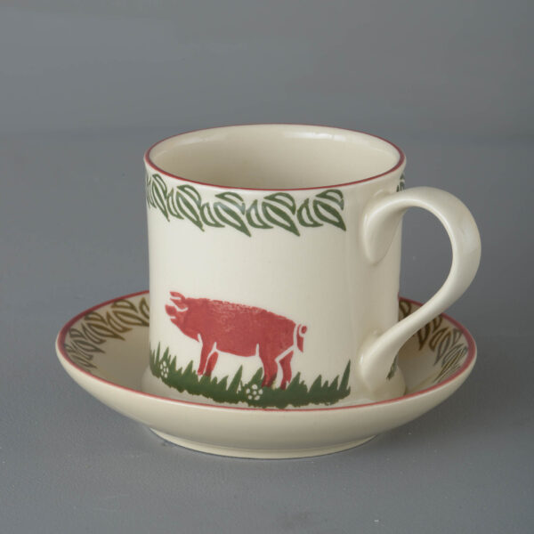 Pink Pig Snack Saucer & Mug - Large