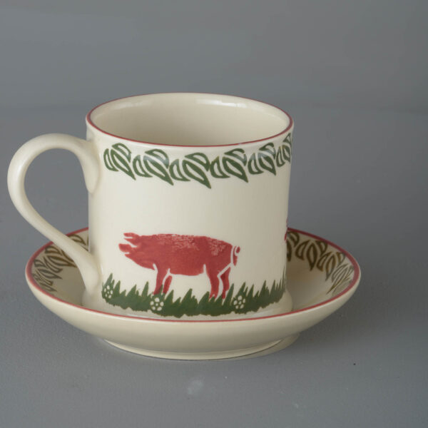 Pink Pig Snack Saucer & Mug - Large