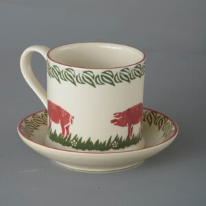 Pink Pig Snack Saucer & Mug - Large