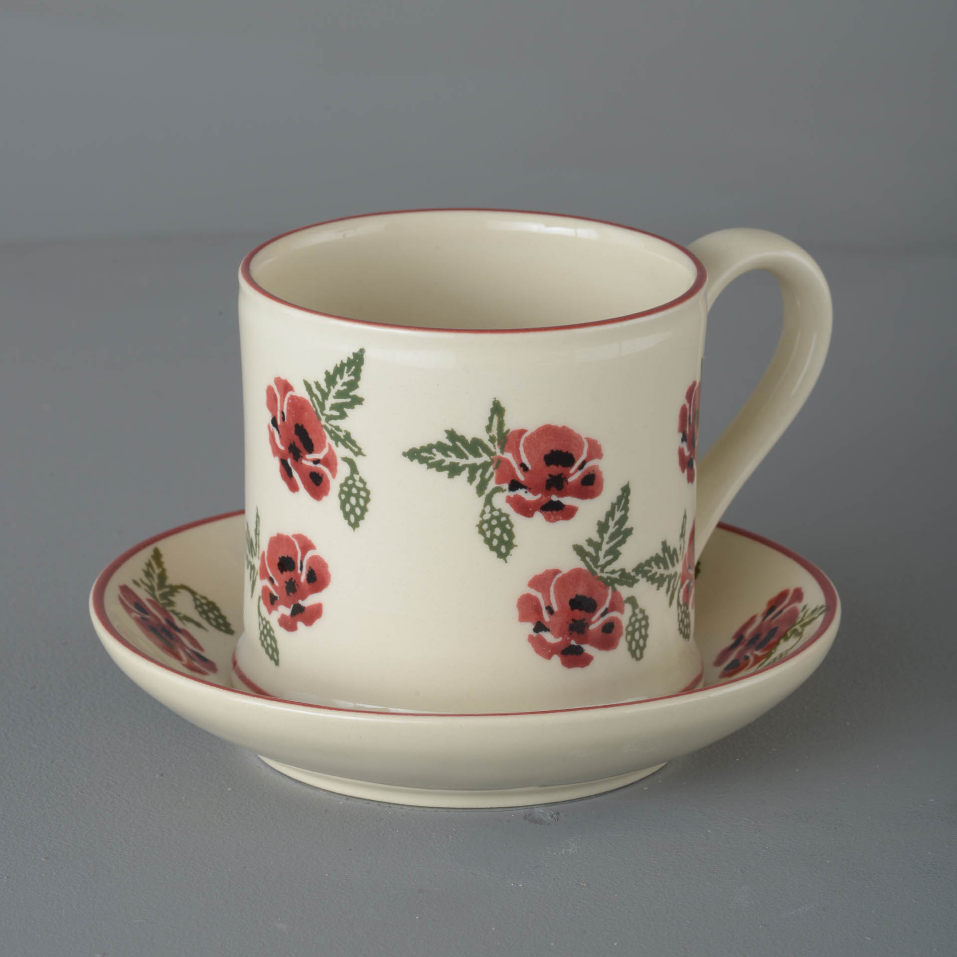 Poppy Snack Saucer & Mug - Large