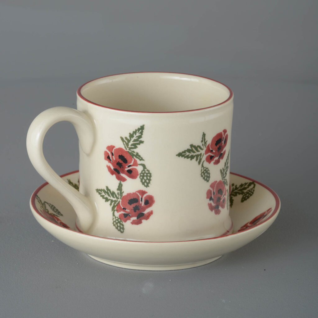 Poppy Snack Saucer & Mug - Large