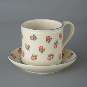 Scattered Rose Snack Saucer & Mug - Large