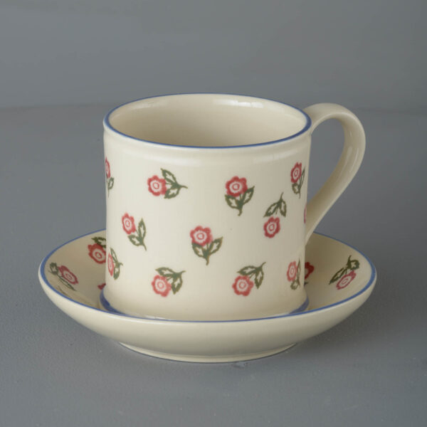 Scattered Rose Snack Saucer & Mug - Large