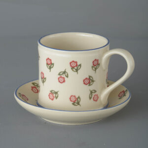 Scattered Rose Snack Saucer & Mug - Large