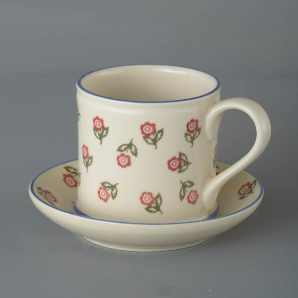 Scattered Rose Snack Saucer & Mug - Large