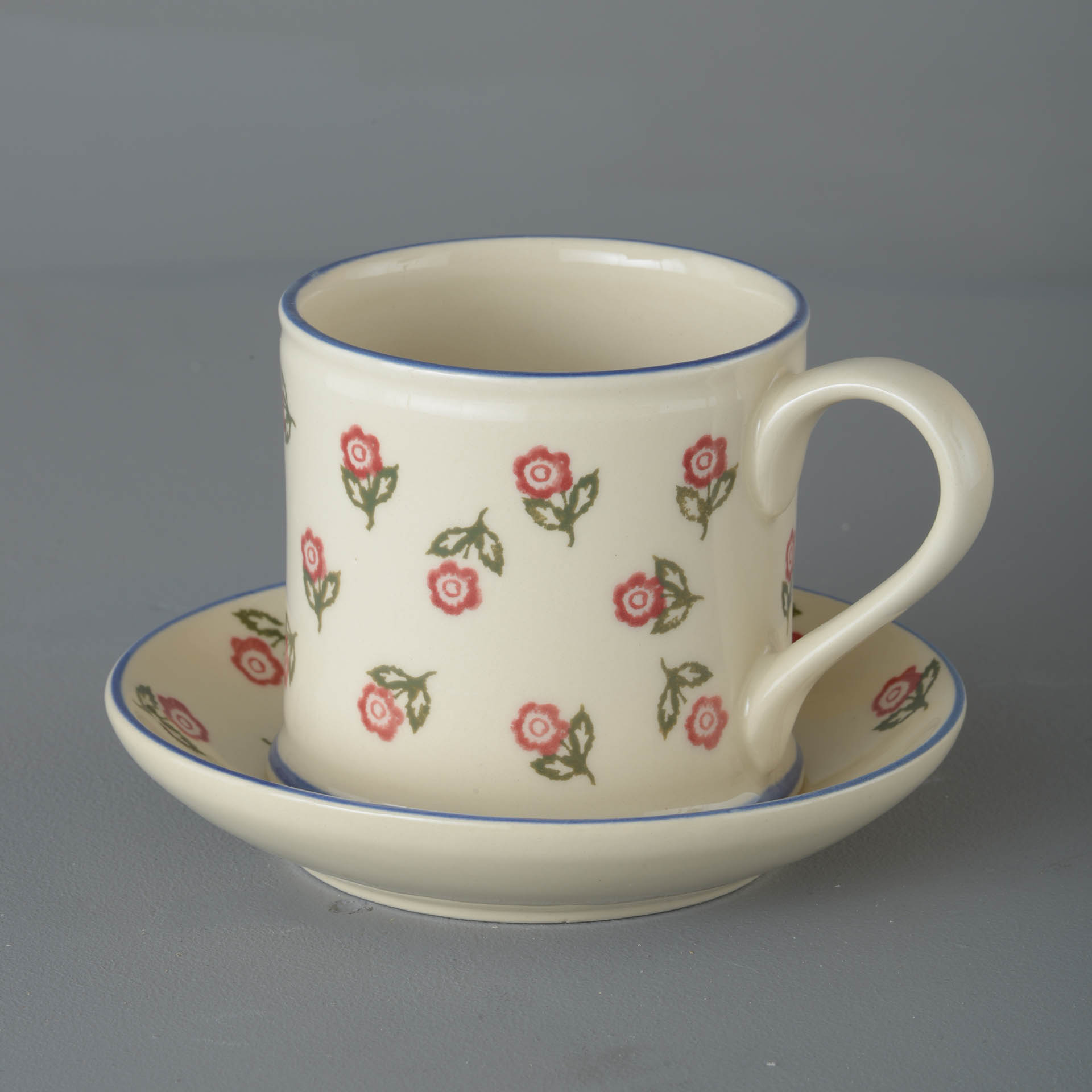 Scattered Rose Snack Saucer & Mug - Large