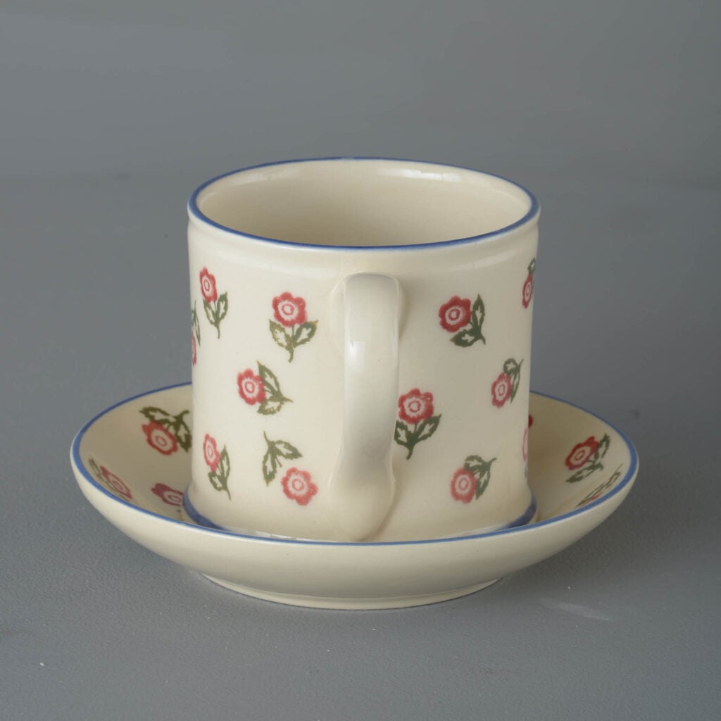 Scattered Rose Snack Saucer & Mug - Large