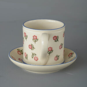 Scattered Rose Snack Saucer & Mug - Large