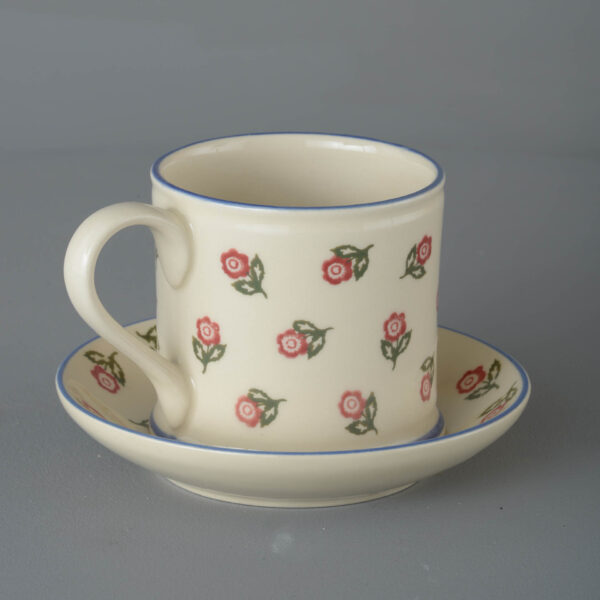 Scattered Rose Snack Saucer & Mug - Large