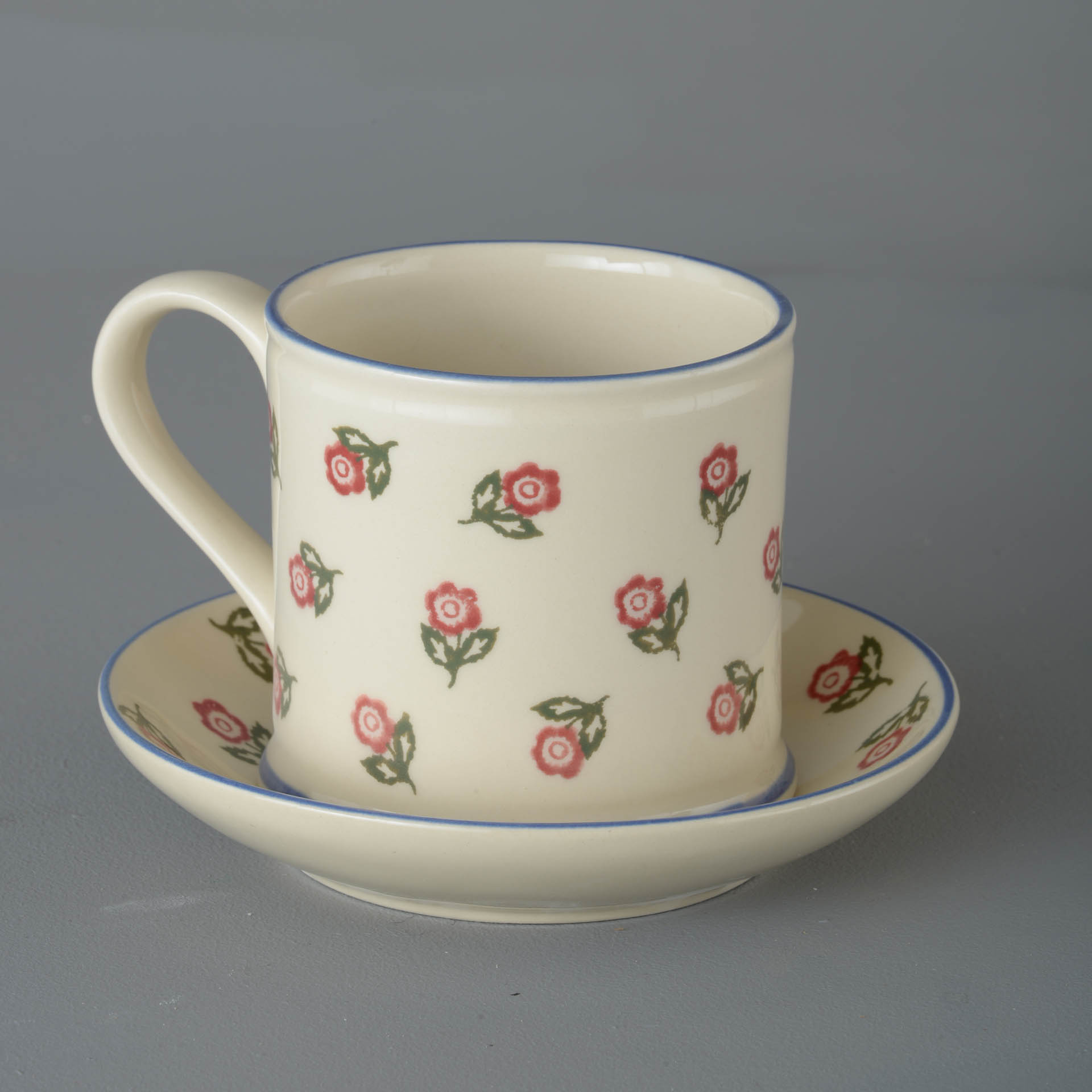 Scattered Rose Snack Saucer & Mug - Large