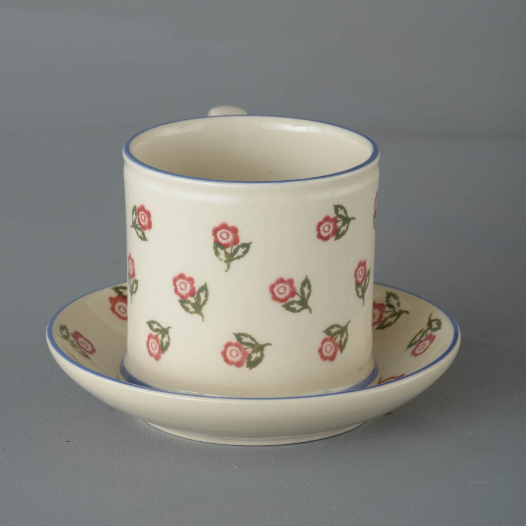 Scattered Rose Snack Saucer & Mug - Large