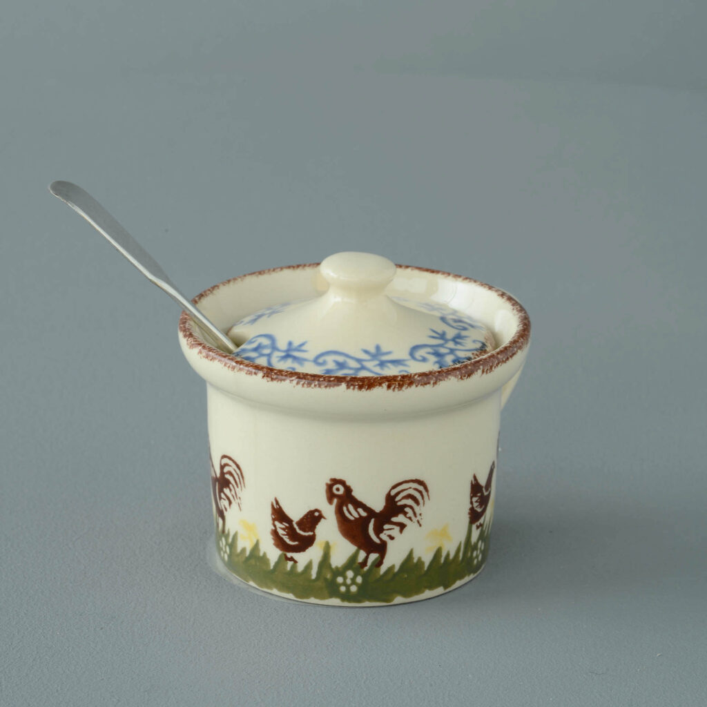 Cock & Hen Mustard Pot