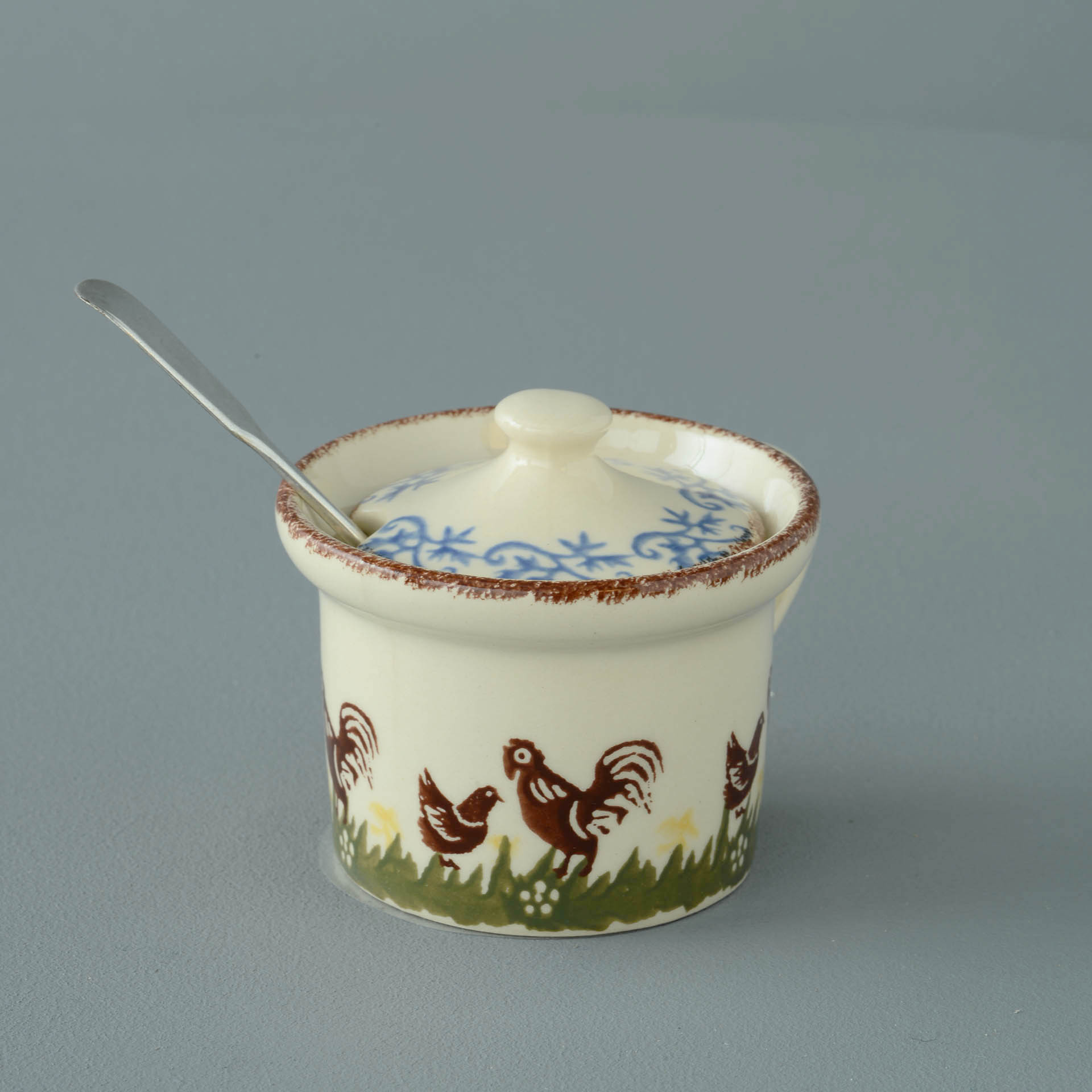 Cock & Hen Mustard Pot