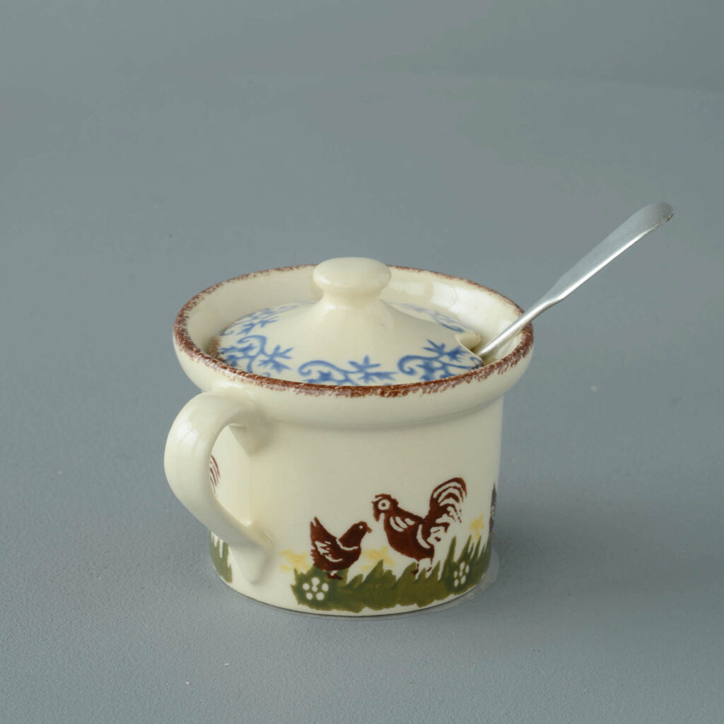 Cock & Hen Mustard Pot