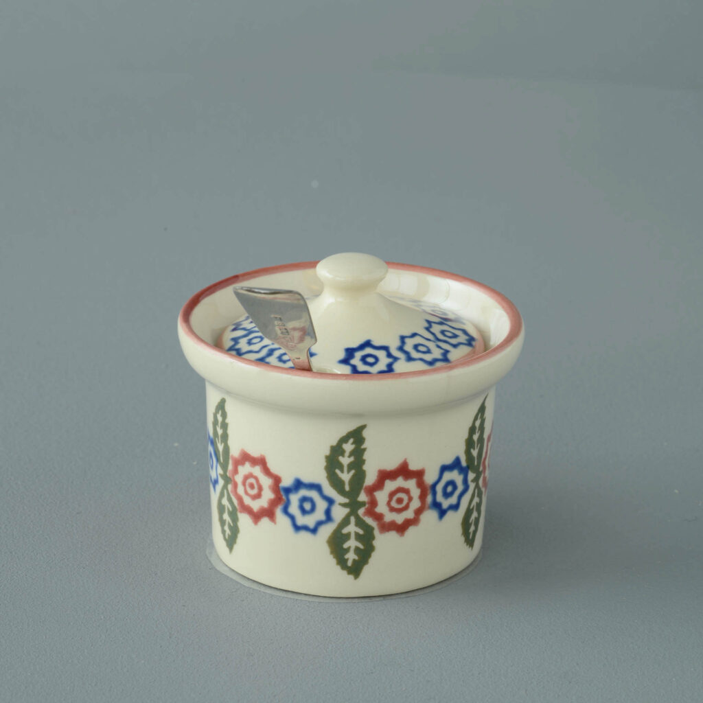 Victorian Floral Mustard Pot