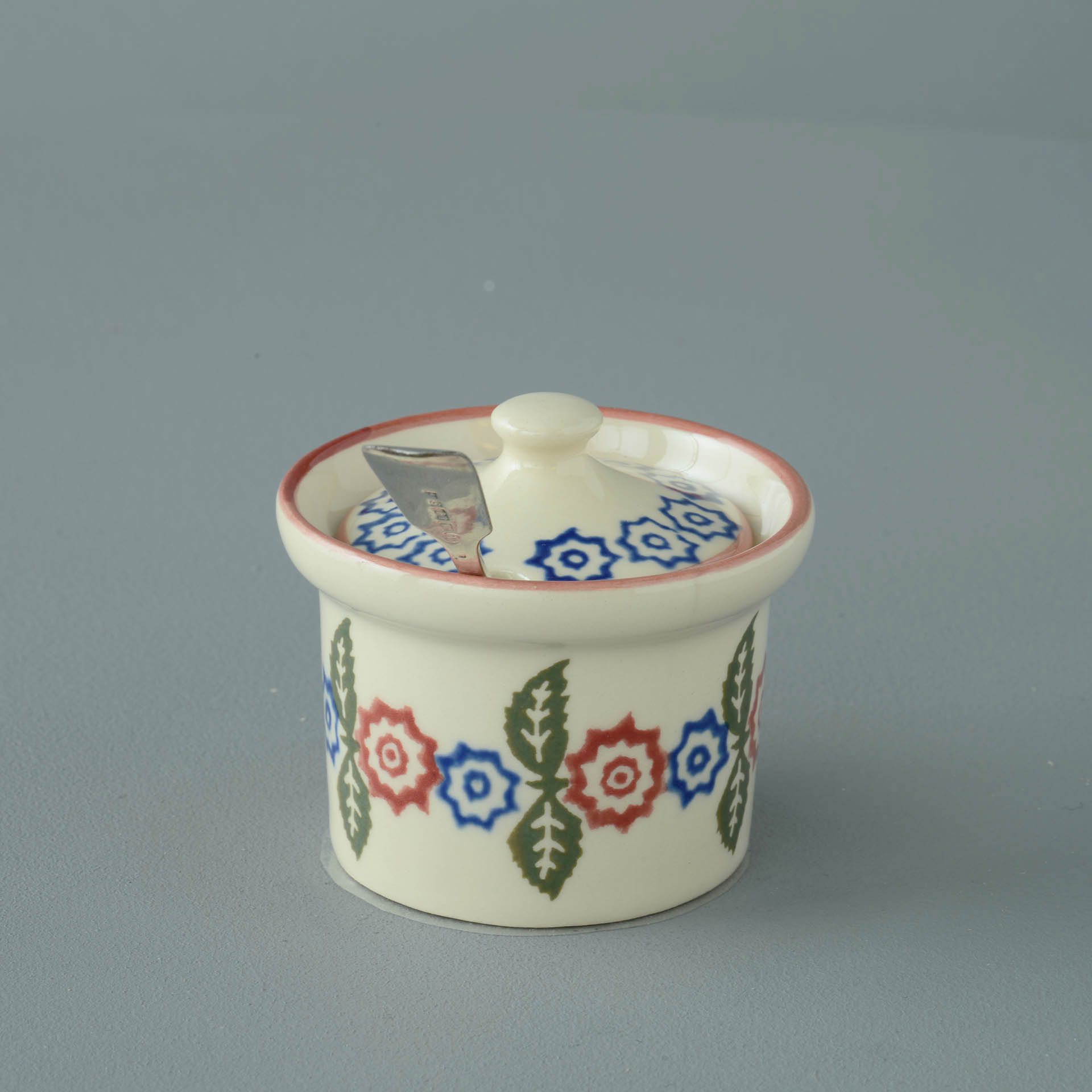 Victorian Floral Mustard Pot