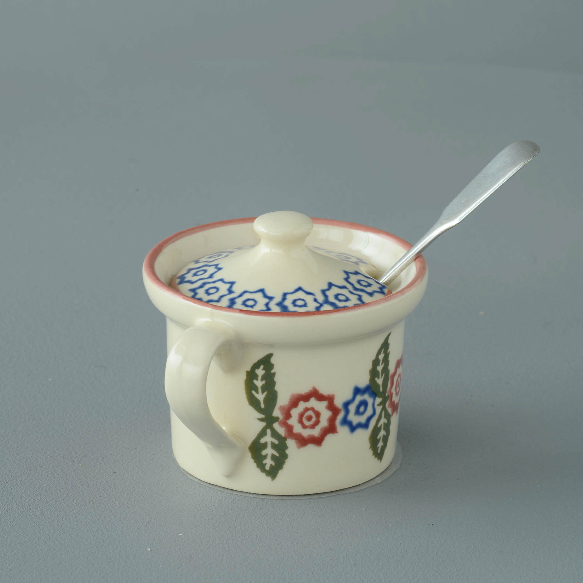 Victorian Floral Mustard Pot