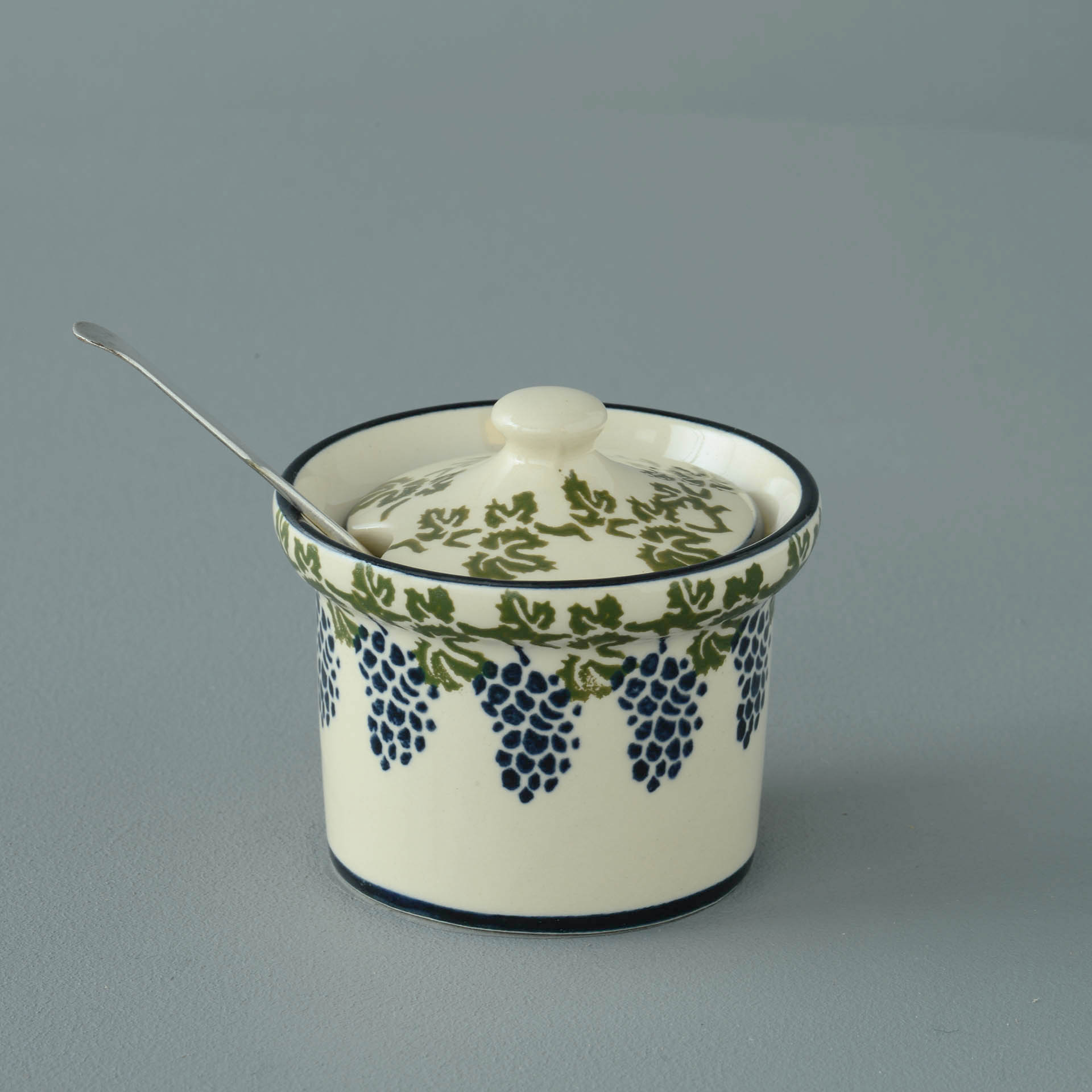 Grapes And Vine Mustard Pot