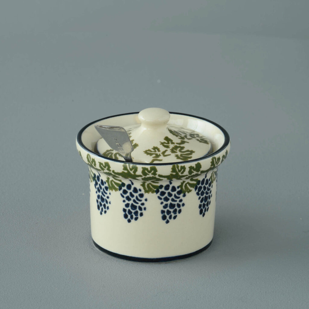 Grapes And Vine Mustard Pot