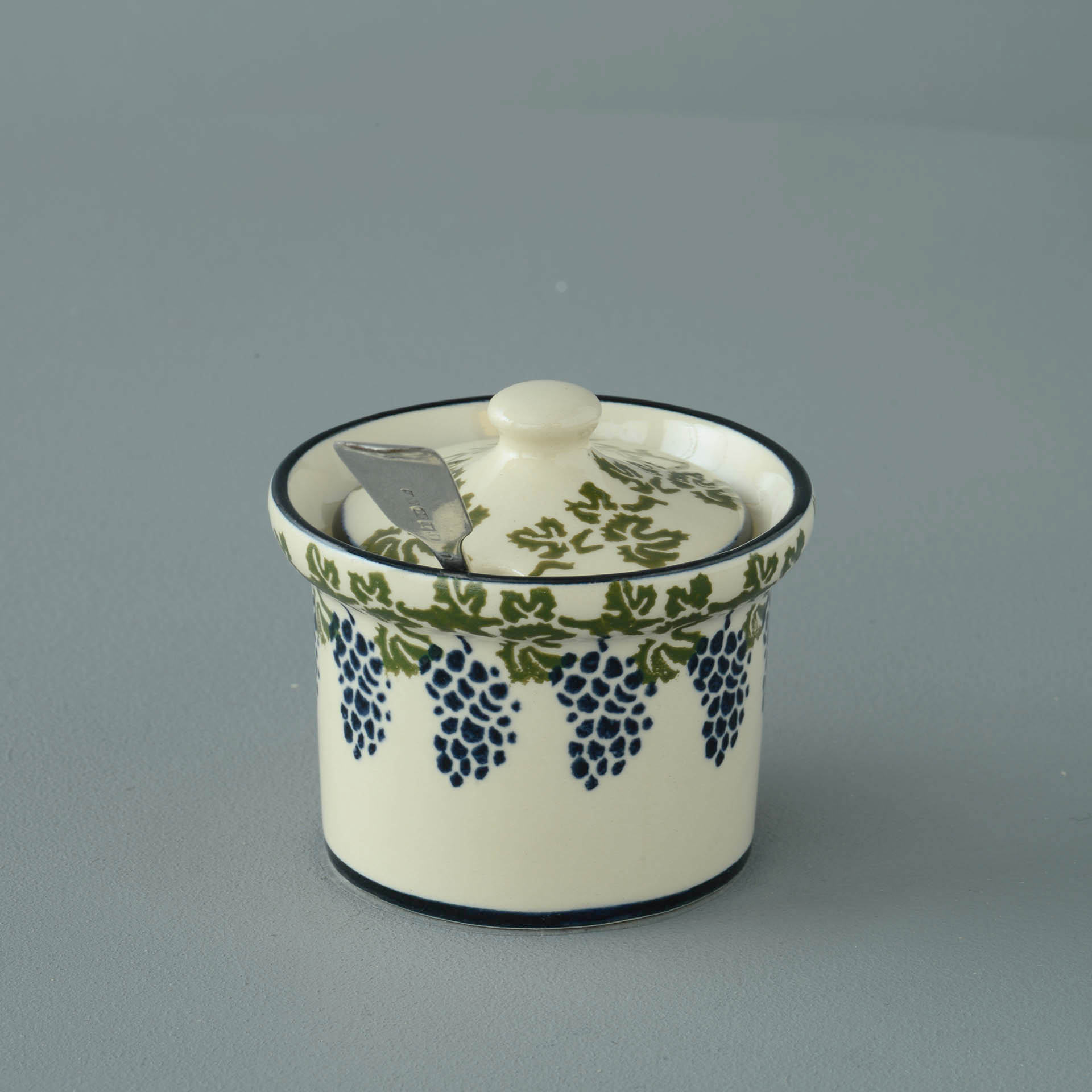 Grapes And Vine Mustard Pot