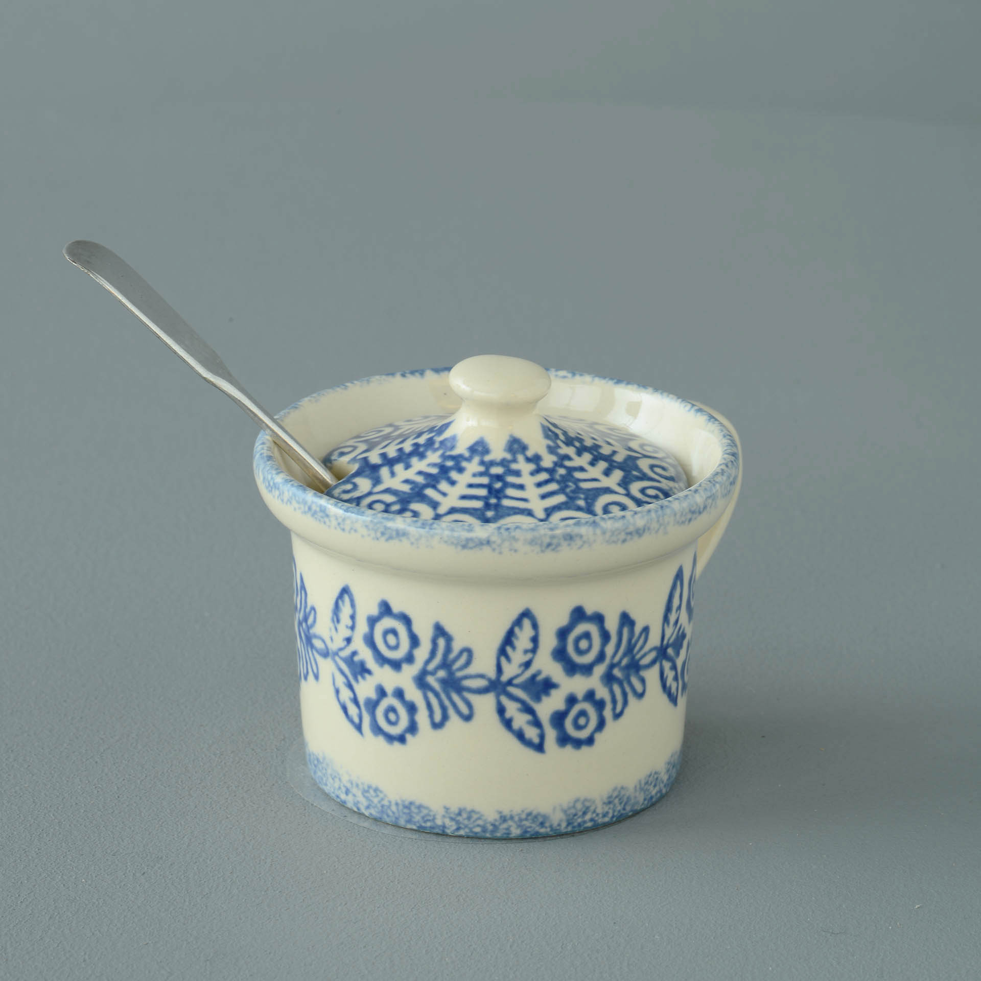 Lacey Blue Mustard Pot
